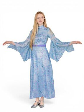Vintage ALFRED SHAHEEN Butterfly Print Maxi Dress * Medium